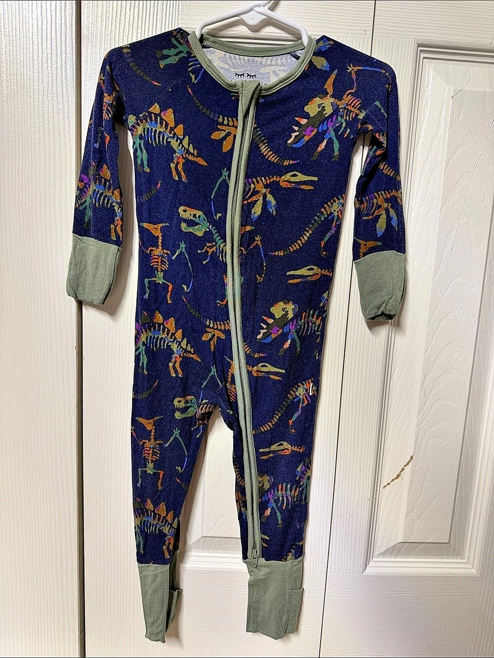 Little Sleepies Fossil Quest Zippy Pajamas Blue & Green Baby 6-12 Months
